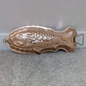 Vintage Copper Fish Mold-Nautical Kitchen Wall Decor & Bakeware